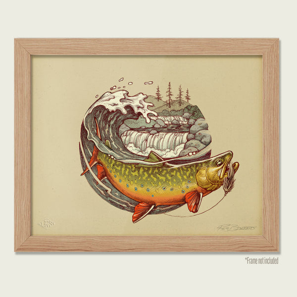 Brook Trout Wave Print
