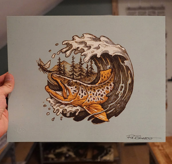 Brown Trout Wave Print