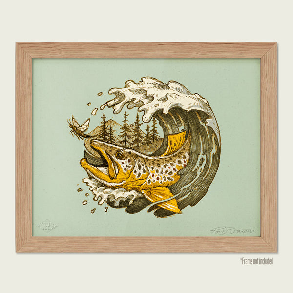 Brown Trout Wave Print