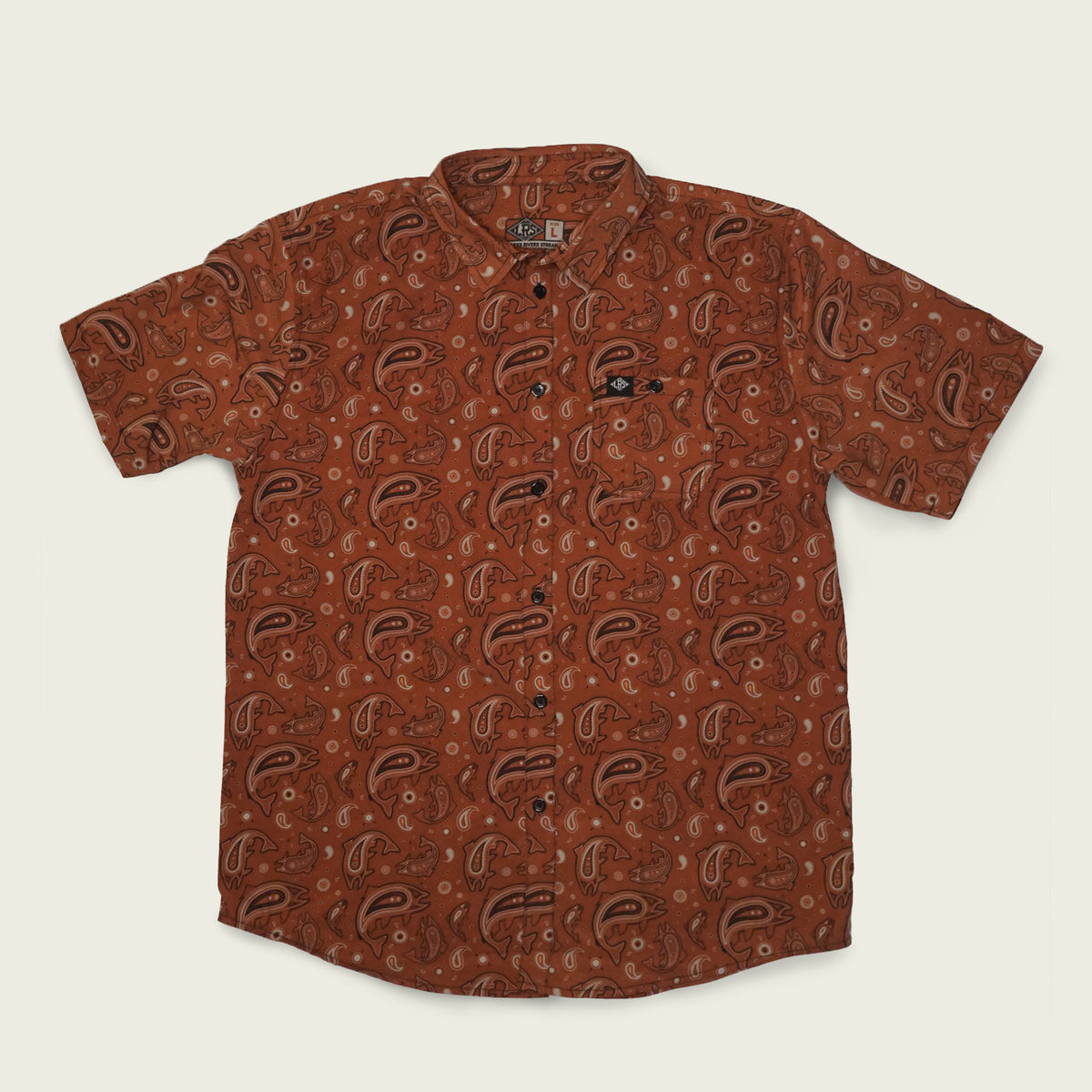 Trout Paisley Button Up Tee – Lakes Rivers Streams