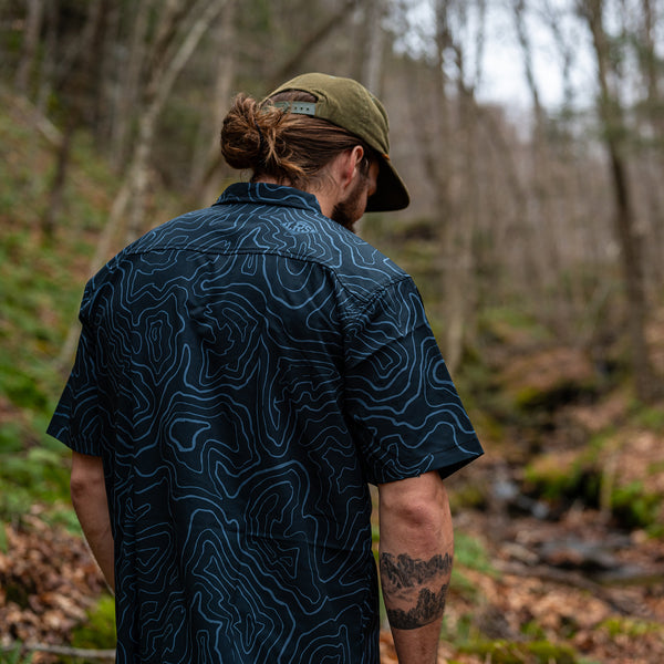 Trout Topo Button Up