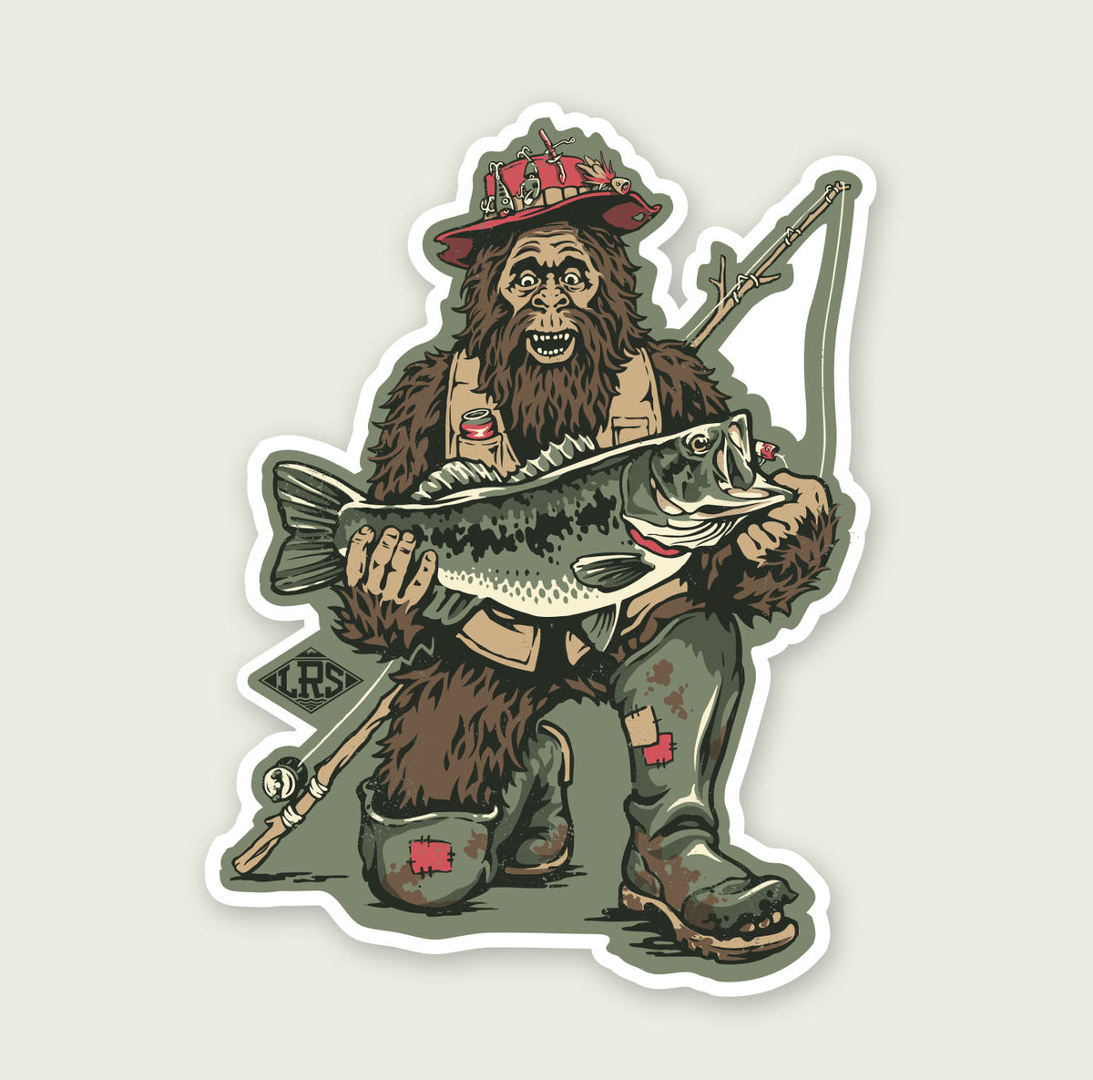 Bass with Hat Decal