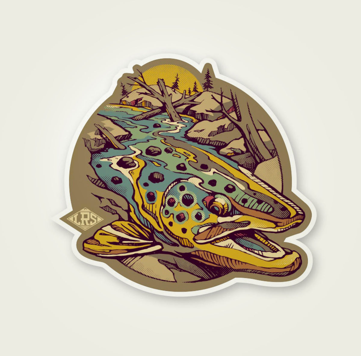 Localwaters Beaver River Sticker Fly Fishing Decal Catch and Release -  Localwaters