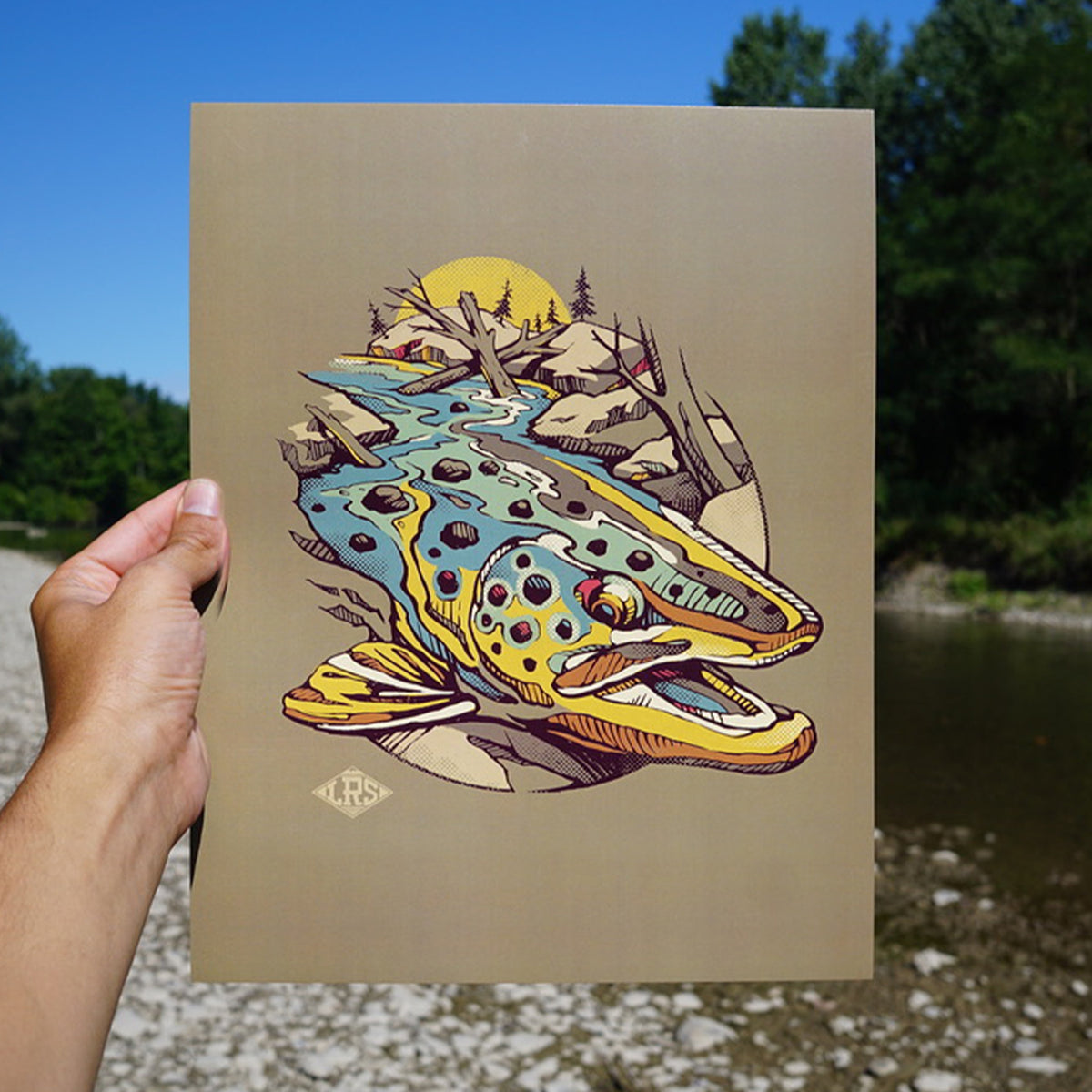 Tangled Brown Trout | Fly Fishing Artwork | Giclee Print | Take Series |  Brandon Finnorn Artwork | Fish Decor | Rainbow Brook Cutthroat