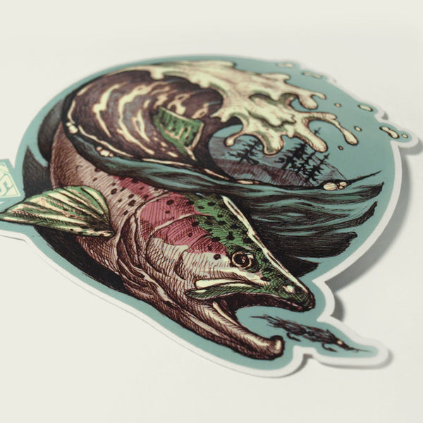 Rainbow Trout Wave Decal
