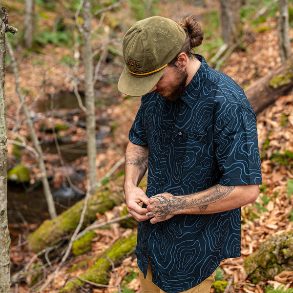 Trout Topo Button Up
