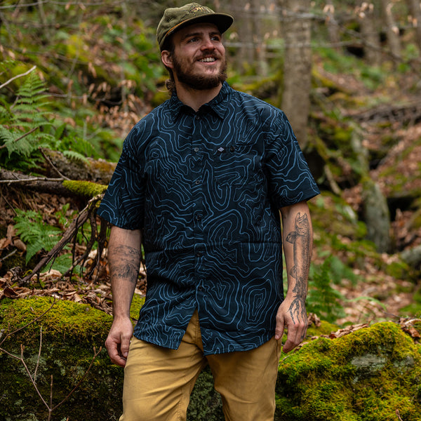 Trout Topo Button Up