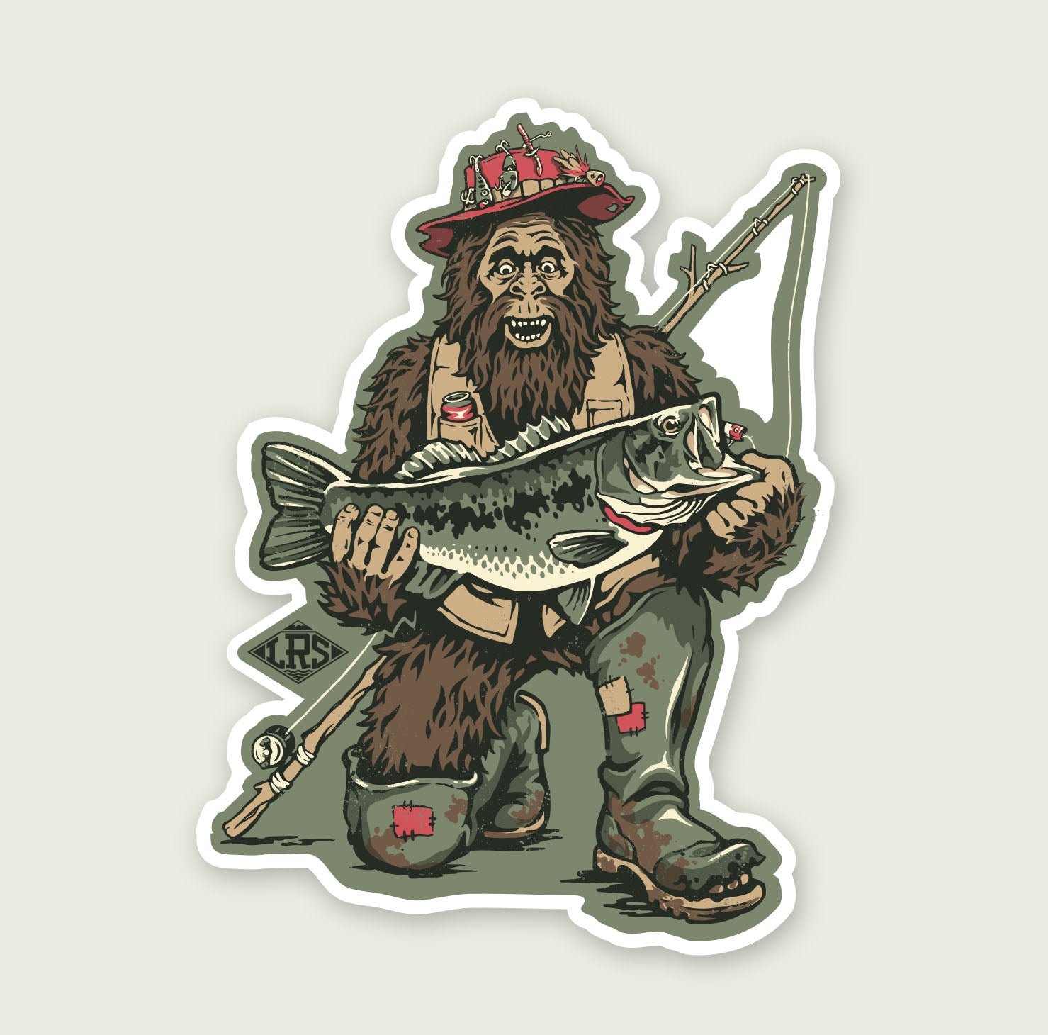 Bigfoot Bass Fishing Reel Sasquatch Fisherman Mousepad - TeeHex