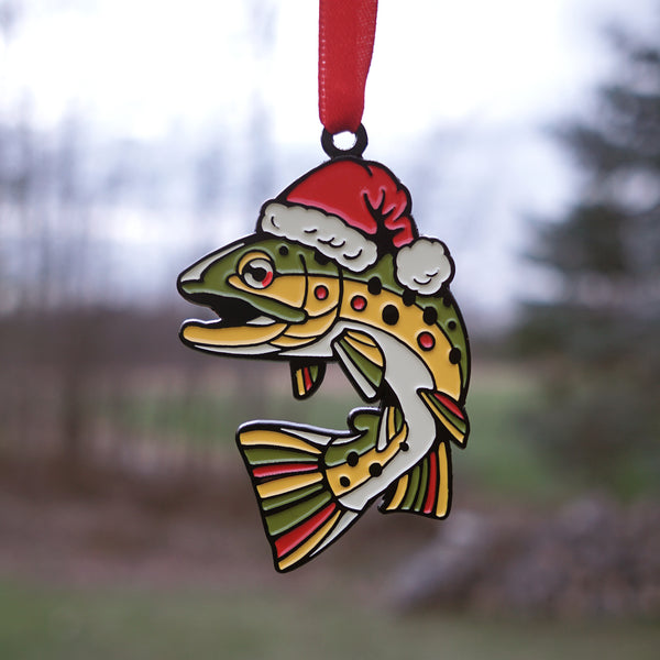 Brown Trout Enamel Ornament