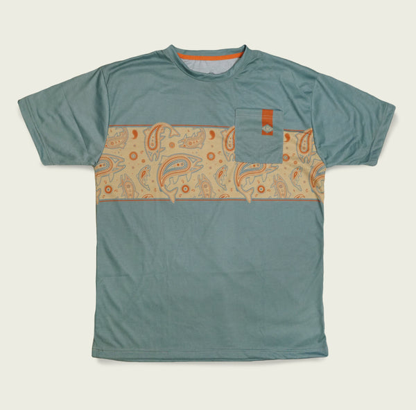 Trout Paisley Pocket Tee | Blue